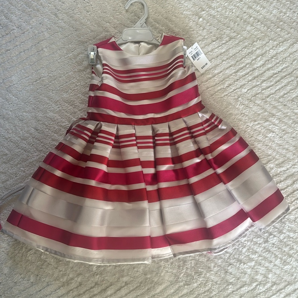 Helena Toddler Girl Holiday Dress White Pink Cream Silver Size 4